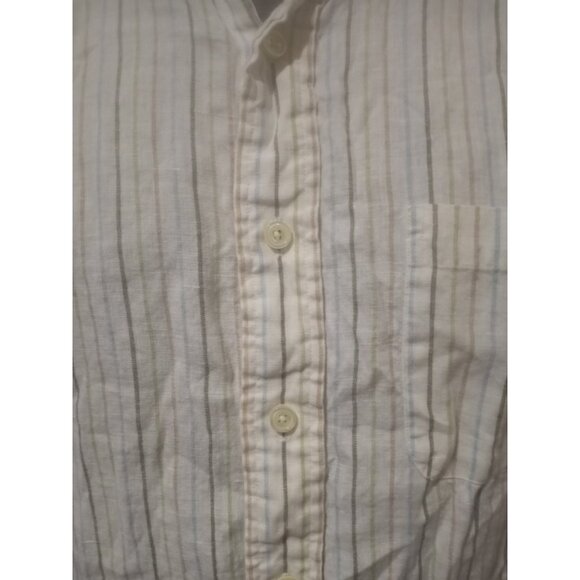 Brooks Brothers Shirt Mens Large L White The Original Polo Button-Up Irish Linen - Picture 3 of 11
